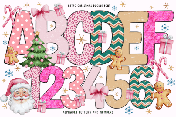 Capture Vintage Holiday Magic with Retro Christmas Doodle Font