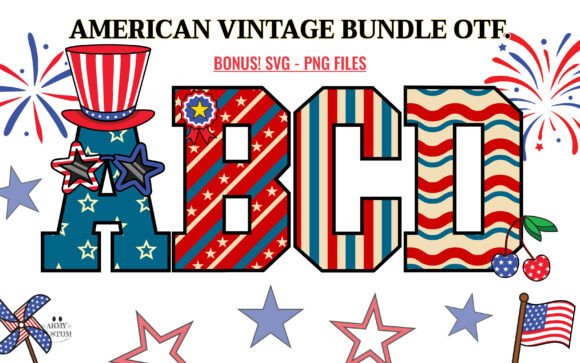 Celebrate Independence Day with the American Vintage Bundle Font