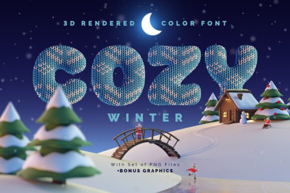 Cozy Winter: The 3D Knitted Typeface for Warm, Inviting Designs