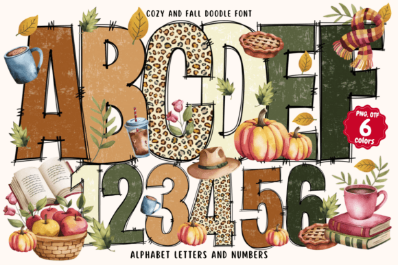 Embrace Autumn's Charm with the Cozy and Fall Doodle Typeface
