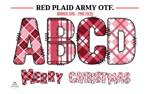 Red Plaid Bundle Army: A Typeface for Cozy & Festive Branding